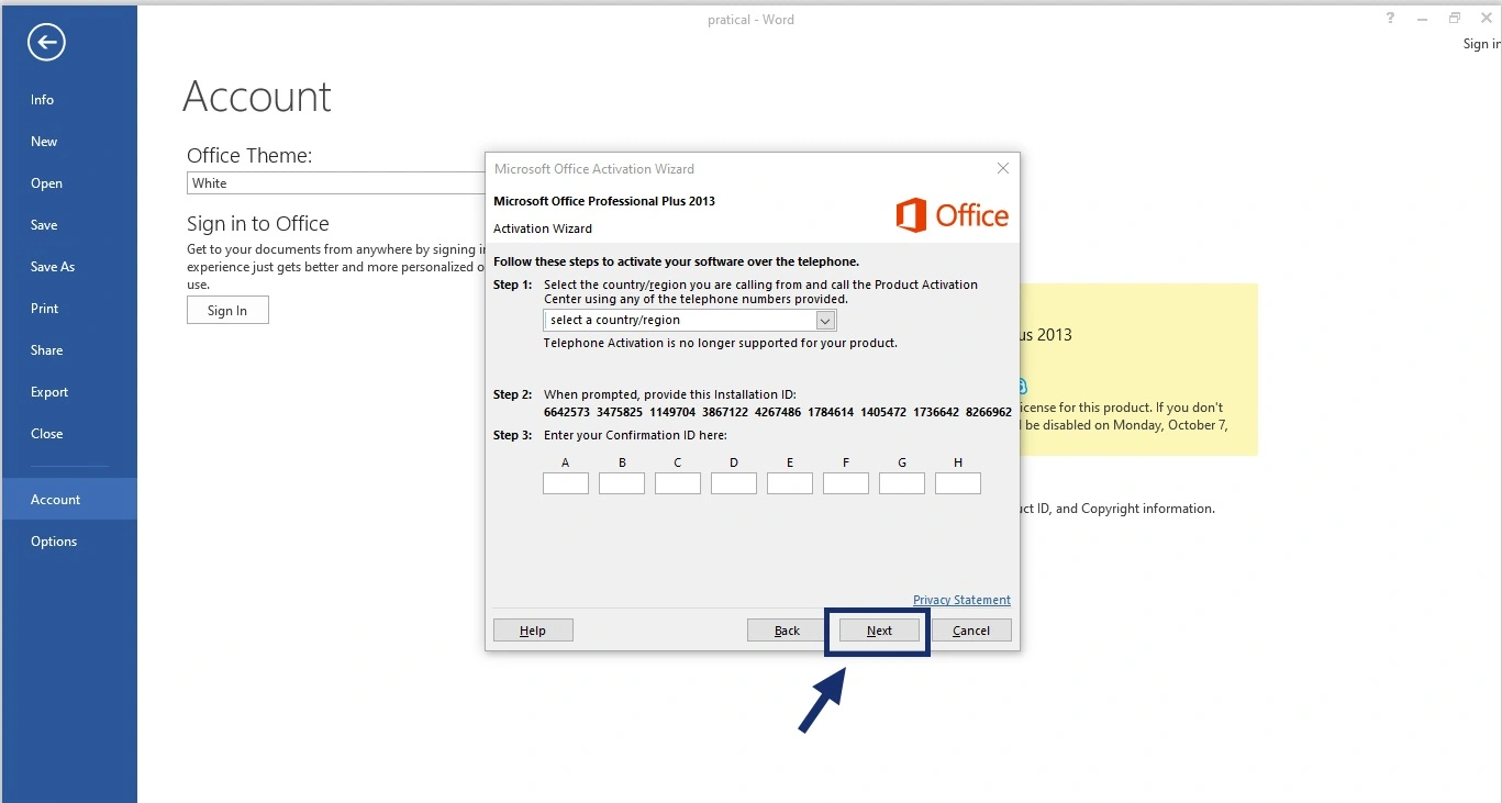 Activate Microsoft Office 2013